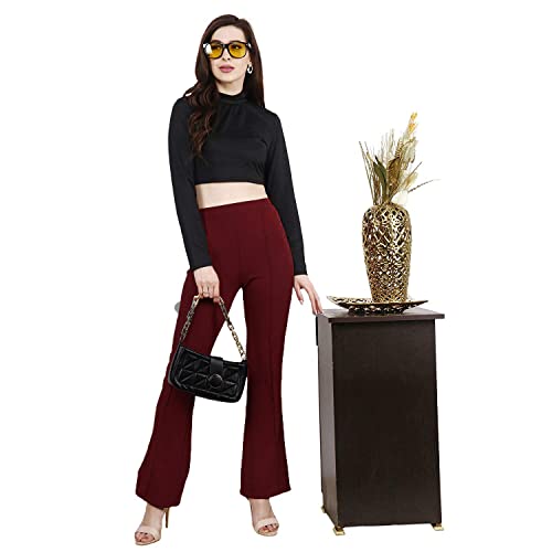 Image of OM SAI LATEST CREATION Women's Yoga Dress Pants Stretchy Work Slacks Business Casual Office Straight Leg /Bootcut Elastic Waist with 2 Pockets Regular Fit Trouser