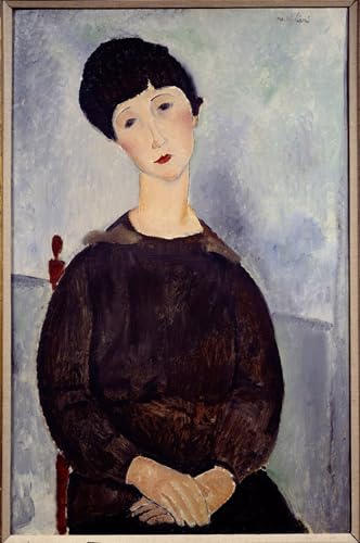 Tableau Peinture Modigliani Portrait de jeune fille mélancolique