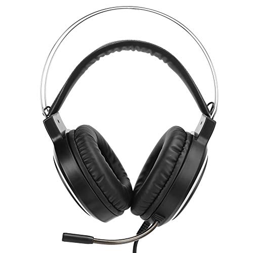 Gaming-PC Kopfkopf-Kopfhörer, 7.1 Surround-Sound USB-Kabel RGB-Farblicht-Soft-Earbud-Kopfhörer mit omnidirektionalem Rauschunterdrückungsmikrofon für