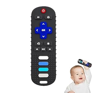 YAPROMO Baby Silicone Teething Toys, Toy Remote for Toddlers 6-18 Months, Kids Remote Teething Toy, TV Remote Teether Toys, BPA Free & Refrigerator Safe