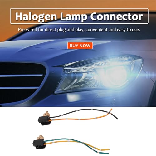 Image of 2pcs H1 Connector, Headlight Wiring Harness, 12v-24v Fog Light Bulb Socket Harness, H1 Led Headlight Bulb Adapter Lamp Wiring Connector Adapter for H1 Female Head Halogen Bulb