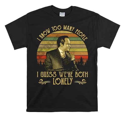 Citizen Kane, T-shirt vintage unisexe avec citation de films Charles Foster Kane I Know Too Many People I Guess We're Both Lonely, Noir , 3XL