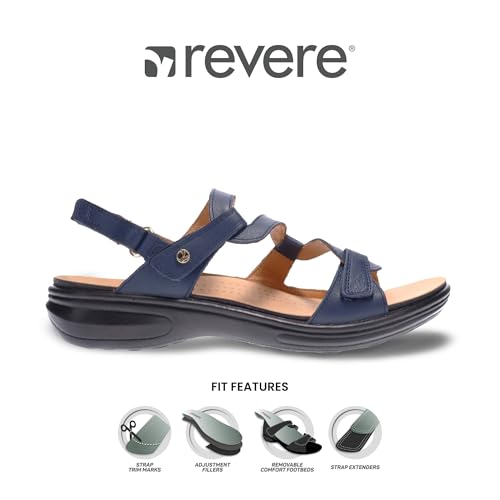 Image of Revere Shoes Emerald Back Strap Sandal for Women - Leather Sandals with Adjustable Straps - Lightweight Arch Support - Comfort Walking Sandals