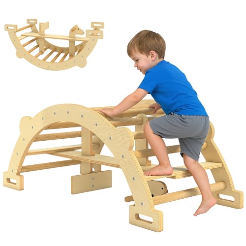 AIYAPLAY Montessori Klettergerüst Indoor, 2 in 1 Kletterbogen...