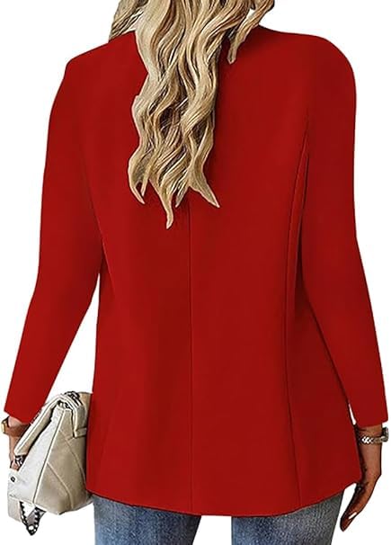 Womens Blazer Suit Work Office Casaul Cardigan Long Sleeve with Buttons Pockets2