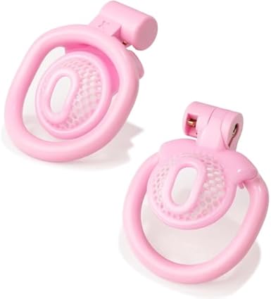 Juego de jaula para pene de malla extra pequeña con 4 anillos para pene, jaula de castidad de resina 3D, jaula de castidad para hombres, cinturón de castidad, juguete sexual esclavo SM para adultos(Ro