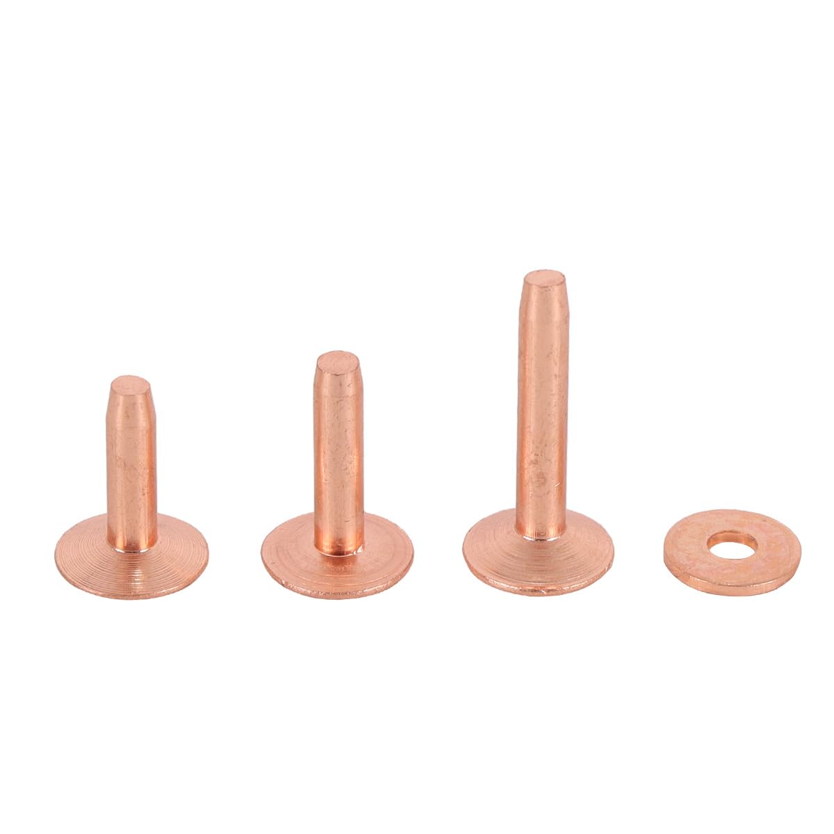 Remaches y fresas de cobre con herramienta de instalación y sacabocados para productos de cuero: cinturones, bolsos, carteras y artículos para manualidades en cuero.