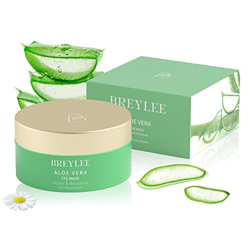 Breylee Aloe Vera Eye Mask– 60 Pcs - Puffy Eyes And Dark Circles Treatments – Look Younger And Reduce Wrinkles And Fine Lines Undereye, Improve And Firm Eye Skin - Pure Natural Material Extraction #TOP5