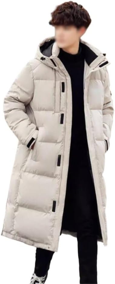 VIDI Long Over The Knee Winter Fashion Thick Warm Casual Hoodie Jacket Down Man