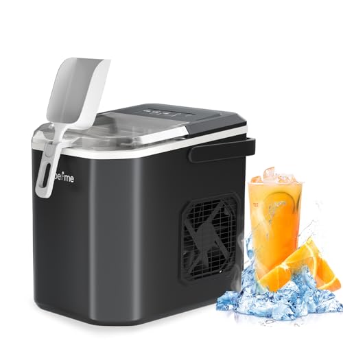 LOEFME 1.2L Ice Maker Machine, Make Ice Efficiently | 9 Cubes Ready in 6 Mins, Low Noise 43Db, Portable Ice Cube Maker Machine for Home/Kitchen/Office/Bar