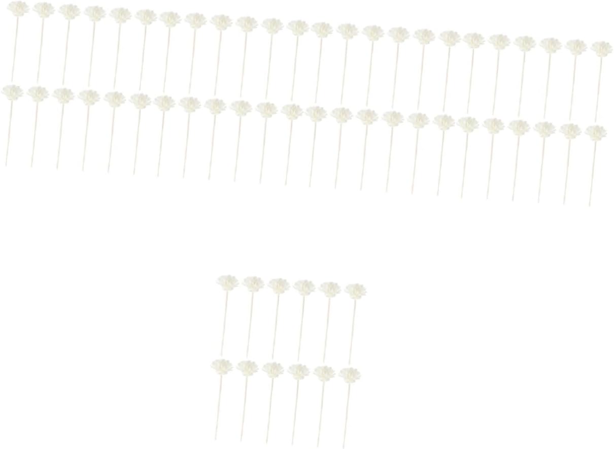 60pcs Flower Shaped Fragrance Refill Sticks Decorative Diffuser Sticks for Essential Oils Home Fragrance Bathroom Living Room and Wedding Decor