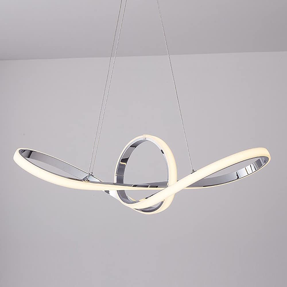 Lampadario LED design moderno a Fiocco in alluminio e PVC - Potenza 38W, 3040Lm, dim. 87x22 cm, lunghezza cavo 110 cm