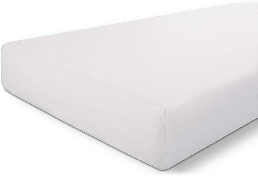 Walra Fitted Sheet 80 x 200 cm, 100% Cotton Fitted Sheet, Perfect Mattress Fit, Soft Feel, Wrinkle & Non-Iron - White