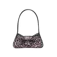 バッグ justcavalli leather leopard bag 00s y2k Black Y2K Angel Leopard Print Handbag, Vintage Medium-size
