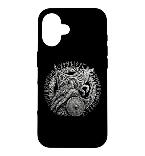 Walhalla Wolf Viking Shield ���[�������k���_�b�B �X�}�z�P�[�X iPhone 16 �p