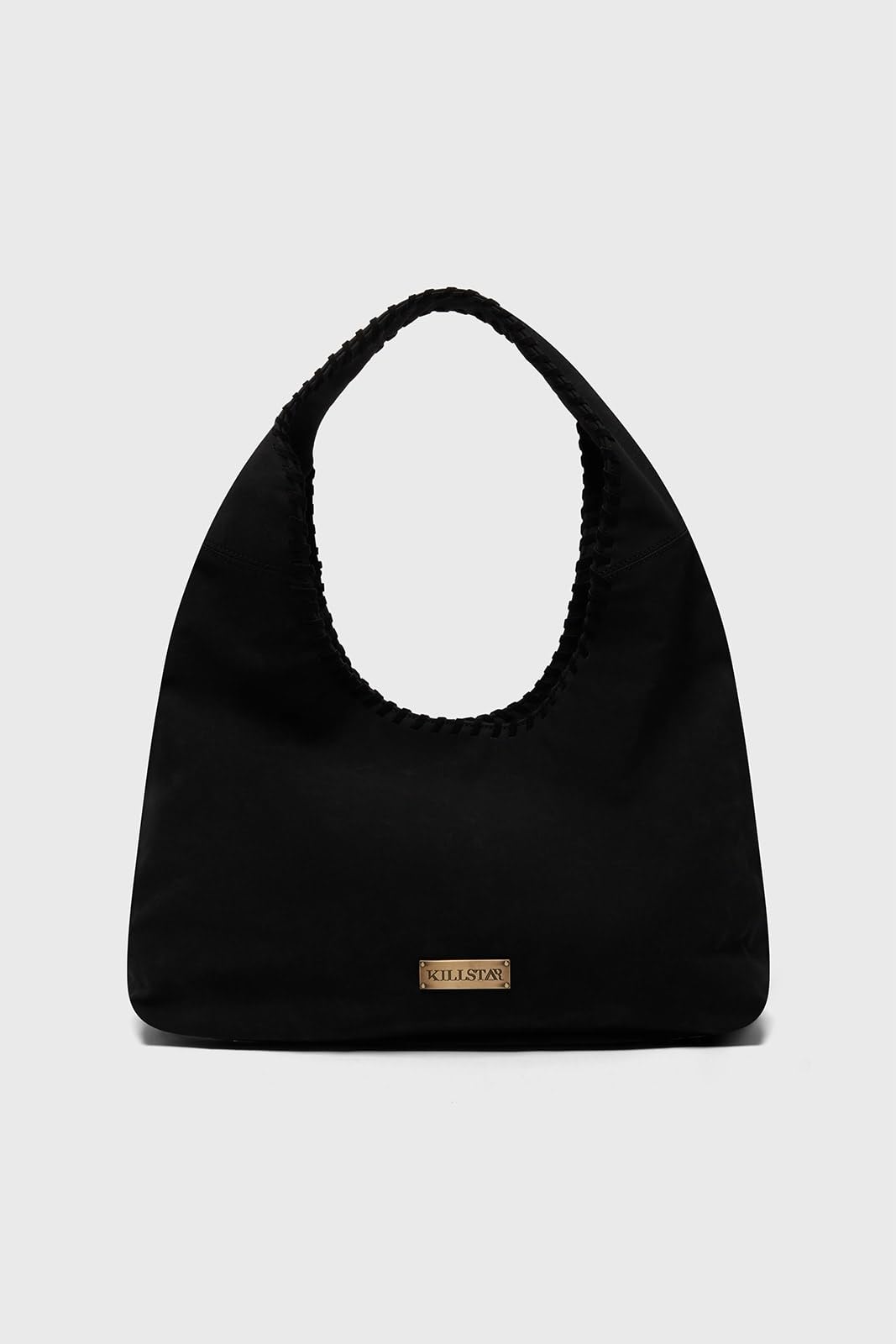 Killstar Tasche Fading Flower – Gothic Hobo Bag mit floraler Stickerei – große Schultertasche Schwarz