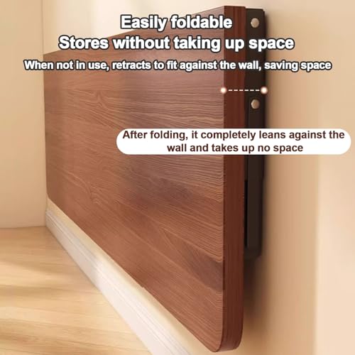 Bureau mural blanc rabattable en bois massif gain de place