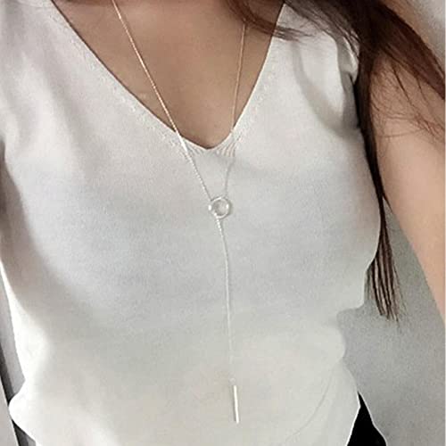 Collier S925 pour femmes cadeau unique avec initiale et longue chaîne