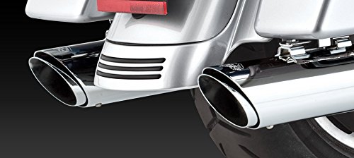 Vance & Hines 16763 Twin Slash 4 Rounds Chrome Slip On Mufflers For Harley-Davidson Touring 1995-2016 Bikes #TOP4