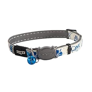 Rogz Catz GlowCat Collar, Blue Floral
