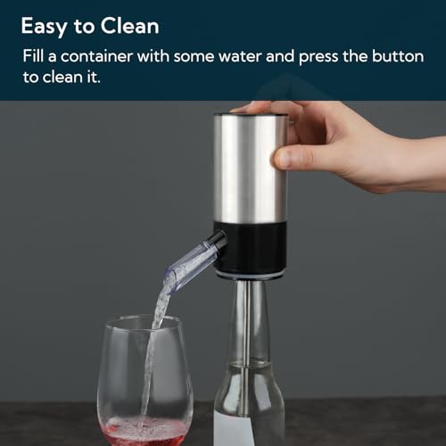 KITCHENDAO Rechargeable Electric Wine Aerator Dispenser and Wine Saver Pump, Built-in Sound Indicator, Automatic Wine Pourer with USB-C Cable, Storage Base and 2 Stoppers, Ideal Gift for Wine Lovers by KITCHENDAO - Image 5