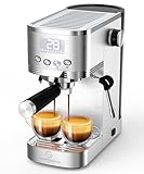 MAttinata Espresso Machine, 20 Espresso Maker with Hot Water Pipe and Commercial Steamer for Americano, Latte and Cappuccino