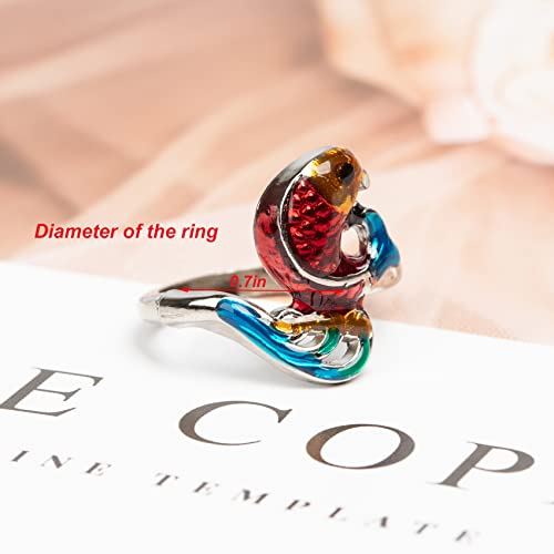 GYGYL 8 Pcs Adjustable Knitting Loop Crochet Loop Ring, Knitting Accessories, Faster Crocheting for Mother Grandma Thanksgiving Presents-Carp Shape