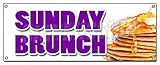 Sunday Brunch Banner Sign Breakfast Lunch Champagne Buffet Egg Benedict