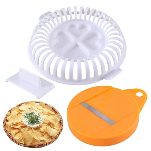 Conjunto de fabricante de chips | Bandeja de microondas para patatas fritas | Rebanadora de patatas y patatas caseras, bandeja de soporte de patatas fritas, conjunto de access