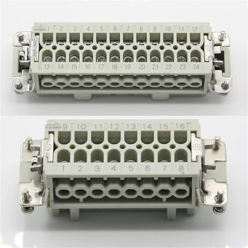 Conector Rectangular 24 male core 16A 500V 1 pieza miniatura 6