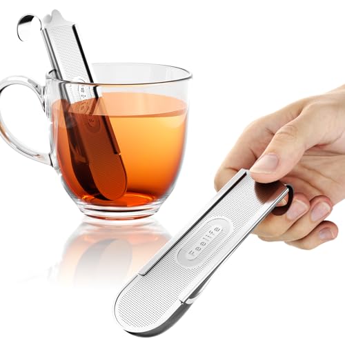 Tea Infuser for Loose Leaf Tea, 2-in-1 Tea Scoop Infuser Fine Mesh Tea Strainers for Loose Tea Single Cup, 304 Stainless Steel Loose Leaf Tea Steeper