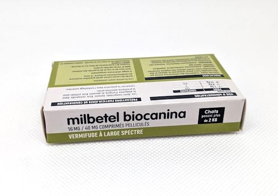 BIOCANINA Milbetel para gatos de más de 2 kg, 2 tabletas antiparasitarias