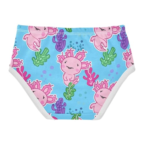 Girls Underwear Toddlers 2t Cotton Panties for Girl Flower Kids Undies Briefs Cute Pink Axolotls Plants Blue2