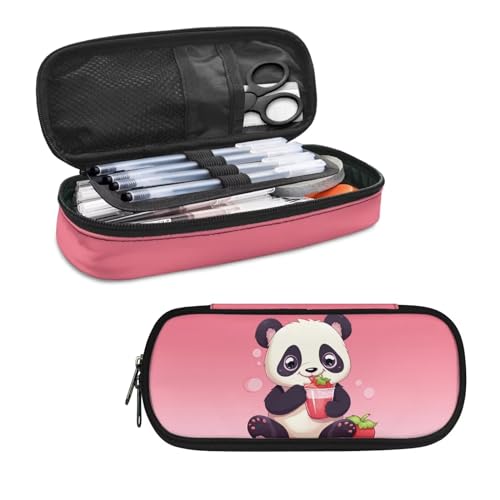 Image of Adorable Panda Pencil Case for Kids Ages 4-8 8-12 Girls Pencil Bag Boys Pen Holder Caddy Aesthetic Stationery Pouch Organzier Cosmetic Bags for Women Teen Home Desk School