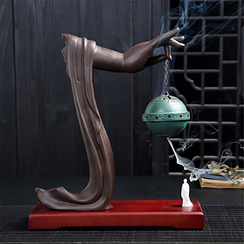 Wodmb Decoration Sculpture Backflow Incense Burner Zen Chinese Antique Living Room Indoor Air Purifying Decoration Sandalwood Incense Burner Home Decoration (Color : A, Size : 281032Cm) #TOP1