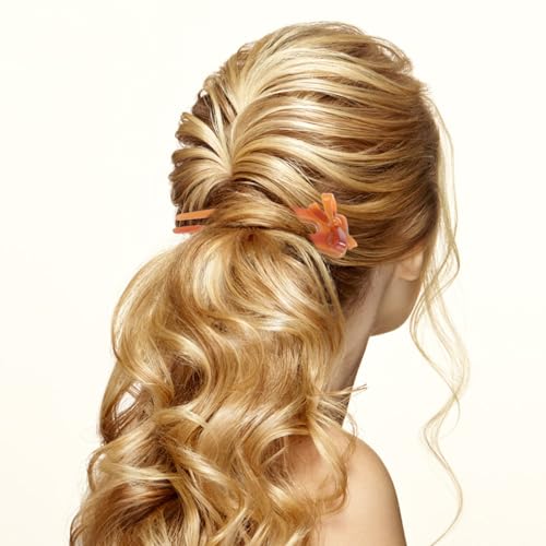 Frcolor French Hair Pins U Shaped Hair Pins French Hair Fork Bow Hair Sticks For Women Girls Hairstyle Accessories Orange - Image 3
