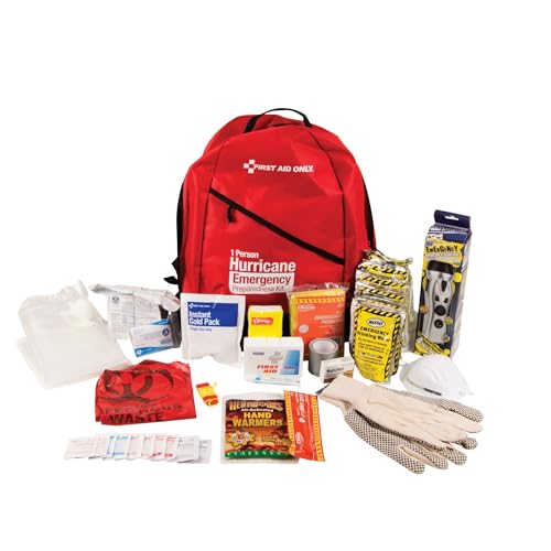 First Aid Only 91054 Emergency Preparedness Hurricane Backpack, 1 Person