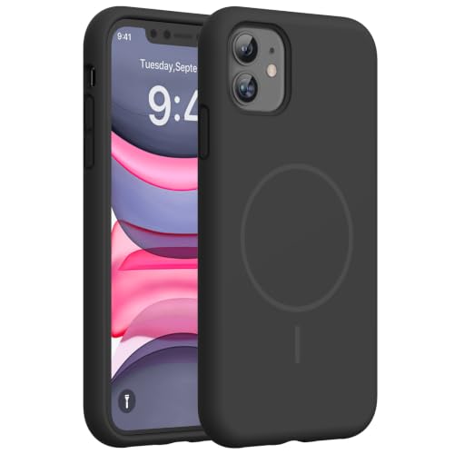 Image of Miracase Silicone & Magnetic for iPhone 11 Phone Case, Dark Black