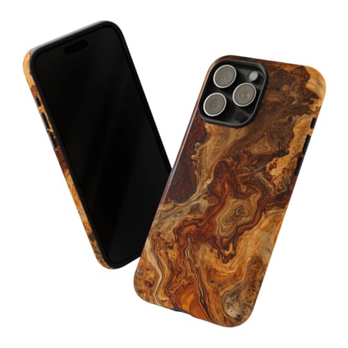 Coque rigide iPhone 15 Pro Max marron brillante pour éviter les rayures et chutes du téléphone