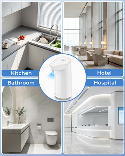 Image of Automatic Soap Dispenser, Sensor Hand Wash Dispenser with 1200mAh Battery, 3-Speed Adjustable Foaming Handwash Dispenser with Auto-Clean, Touchless for Home Bathroom, Office, Kitchen