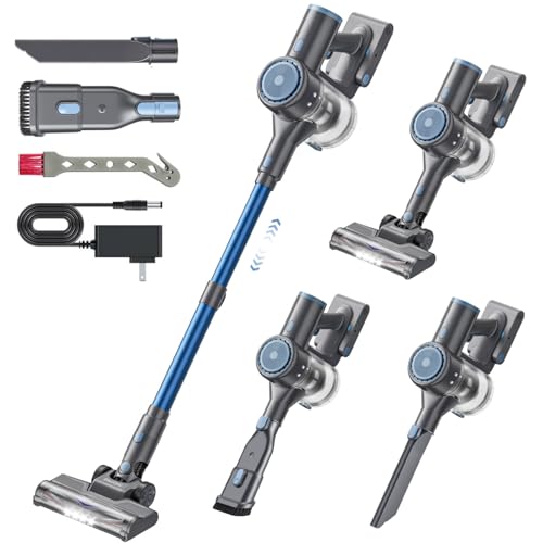 BlueEpic Cordless Vacuum Cleaner, 45KPA 45Mins Rechargeable Vacuum Cordless, Stick Vacuum with 2 Adjustable Modes, Handheld Vacuum for Home/Pet Hair/Carpet/Floor