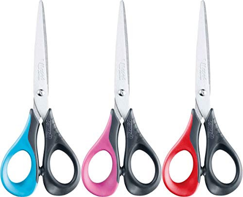 MAPED Lot de 12 paires de ciseaux 16cm pour droitier. Anneaux flexibles complètement souple