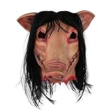 【Material】Schweinemaske aus Latex, weich und bequem, voller Elastizität und Flexibilität.