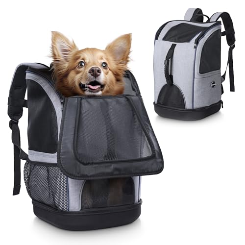 Navaris 2-i-1 ryggsäck för hund katt vadderad – hundryggsäck kattryggsäck – bärväska – 30 x 30 x 46 cm –...