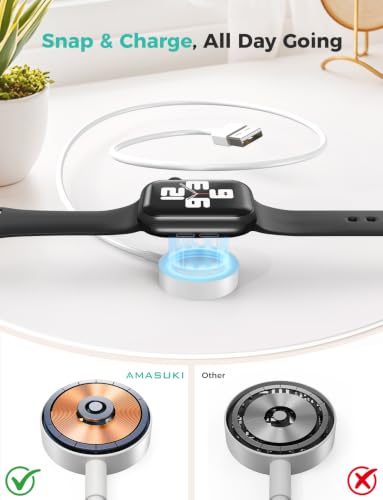 Image of ๐๐๐๐ ๐๐ฉ๐ ๐ซ๐๐๐๐ for Apple Watch Charger USB Magnetic Fast Charging Cable Portable Wireless Charging Accessories Compatible with iWatch Series 11 /10 /9 /8 /7 /6 /5 /4 /3 /2 Ultra 3 /2 /SE-3.3FT