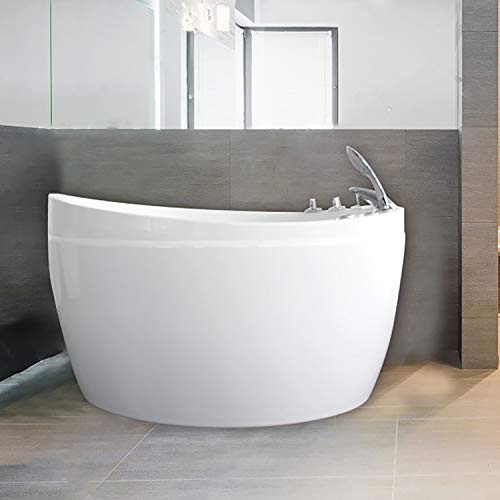 Empava Acrylic Freestanding Bathtub 48 Inch Air Jetted Hydrotherapy Oval Japanese Spa Tub With Overflow And Drain, Ft011 #TOP24