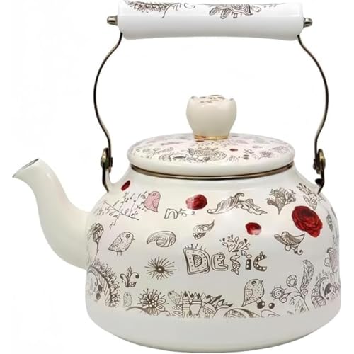 Wyazzivホーローやかん 2.5L 大容量で広口形状 琺瑯製ティーケトルとしてキッチン調理器具に適し 熱効率高く湯沸かしに便利 耐久性と耐熱性良好で長期使用可 洗いやすくお手入れ簡単 紅茶・コーヒー・牛乳の加熱に専用 家庭での熱い飲み物作りに実用的なケ