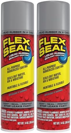 Flex Seal Spray Rubber Sealant Coating, 14-Oz, Gray (2 Pack)