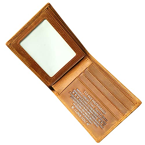 Generic Brands Mens Wallet-Engraved Wallet to My Husband-Bifold Slim Wallet RFID Minimalist Credit Card Wallets to My Man3