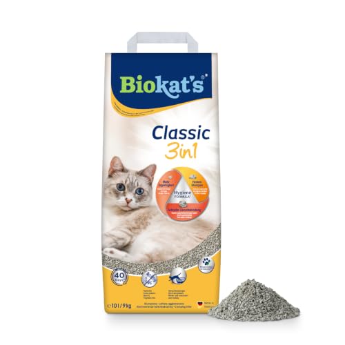 Biokat's Classic 3in1 ohne Duft - Klumpende Katzenstreu mit 3 unterschiedlichen Korngrößen - 1 Sack (1 x 10 L)